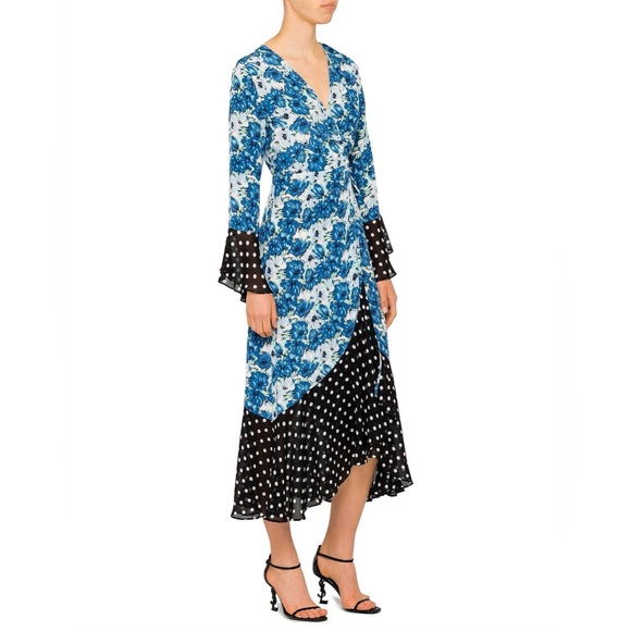 RIXO Dresses & Skirts - RIXO LONDON BONNIE CONTRAST FLORAL/SPOT wrap MAXI DRESS small